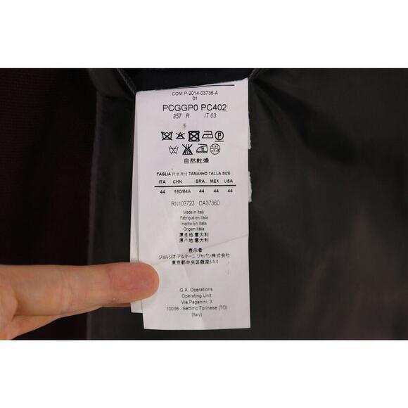 Armani Collezioni Current Burgundy/Black Woven Wool 2-Btn Slim Blazer Jacket 44R - Picture 10 of 11